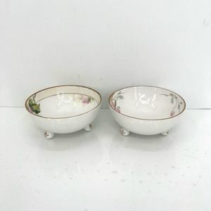 Hand painted Nippon Japan set of 2 vintage small floral bowls
